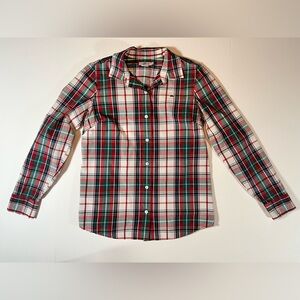 Vineyard Vines Women’s Plaid Long Sleeve  Button Up Shirt Size 4 Red Green White